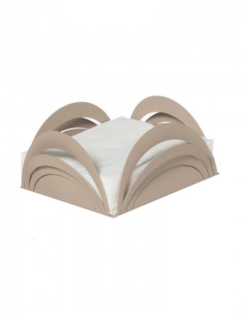 Porta tovaglioli basso con linee curve Origami Beige