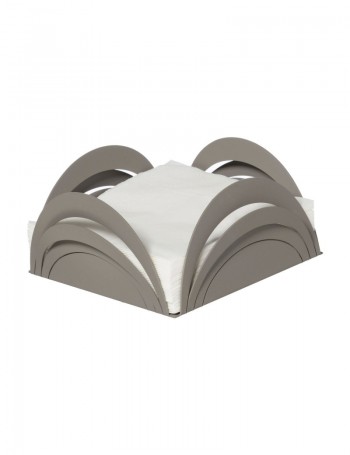 Porta tovaglioli basso con linee curve Origami Fango