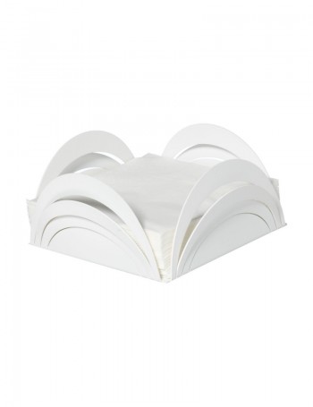 Porta tovaglioli basso con linee curve Origami Bianco Neve