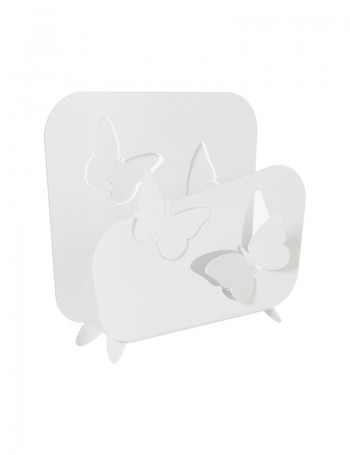 Porta tovaglioli alto con farfalle Butterfly Bianco Neve