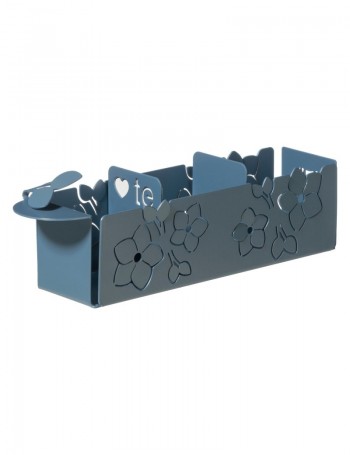 Porta bustine di tè floreale Fior di Loto Azzurro