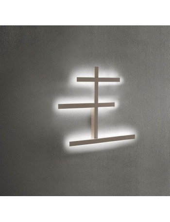 Rake grande applique Led 34w lineare ultramoderna luce indiretta oro bianco nero acciaio tortora