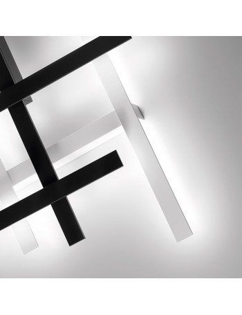 Rake grande applique Led 34w lineare ultramoderna luce indiretta oro bianco nero acciaio tortora