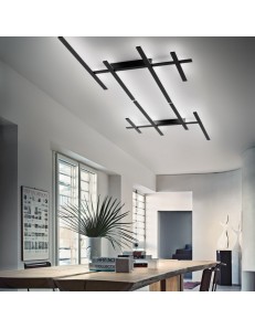 Rake grande plafoniera Led 70w design dimmerabile luce indiretta vari colori