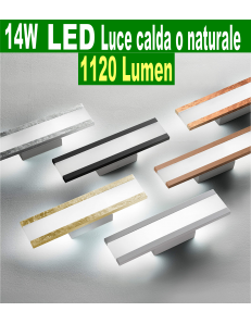 Rail piccola Applique LED 14watt 1120 lumen 3000k 4000k vari colori
