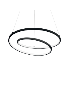 Oz big lampadario anello spirale nero Ø80 led 59 watt luce calda 2