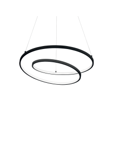 Oz small lampadario design nero Ø60 led 47 watt 5000 lumen