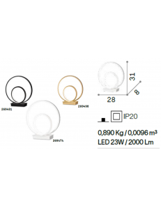 Oz lampada comodino design oro moderno led 23 watt 2000 lumen 2