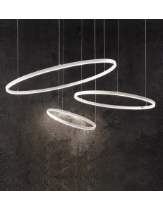 Oracle slim big lampadario anello bianco Ø90 led 51 watt 3000k 2