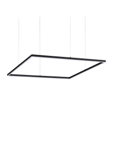 Oracle slim big lampadario quadrato nero 90cm led 51 watt 3000k