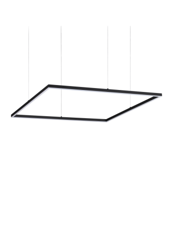 Oracle slim big lampadario quadrato nero 90cm led 51 watt 3000k