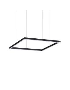 Oracle slim small lampadario quadrato nero 50cm led 33 watt 3000k