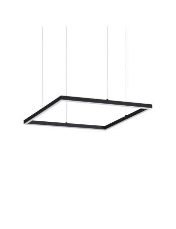 Oracle slim small lampadario quadrato nero 50cm led 33 watt 3000k