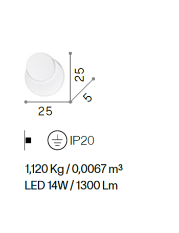 Pouche applique anello bianco moderna led 14 watt 1300 lumen