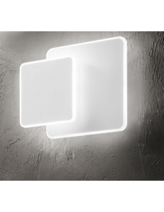 Pouche applique quadrata bianco moderna led 14 watt 1300 lumen 2