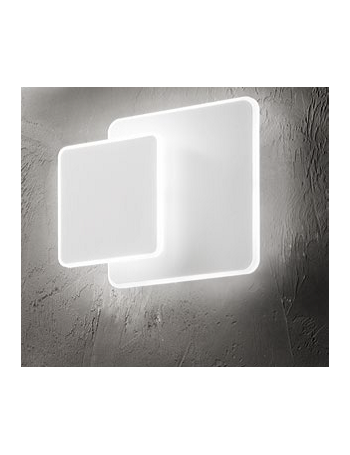 Pouche applique quadrata bianco moderna led 14 watt 1300 lumen