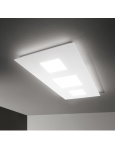 Relax grande plafoniera Led 84watt soggiorno bianca rettangolare dimmerabile