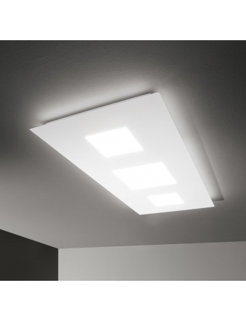 Relax grande plafoniera Led 84watt soggiorno bianca rettangolare dimmerabile