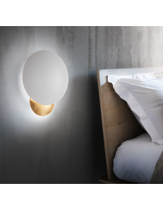 Eclissi applique led 11watt bianco e oro camera rotonda moderna