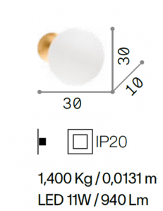 Eclissi applique led 11watt bianco e oro camera rotonda moderna 2