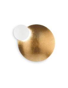 Eclissi applique big led 28watt foglia oro rotonda moderna