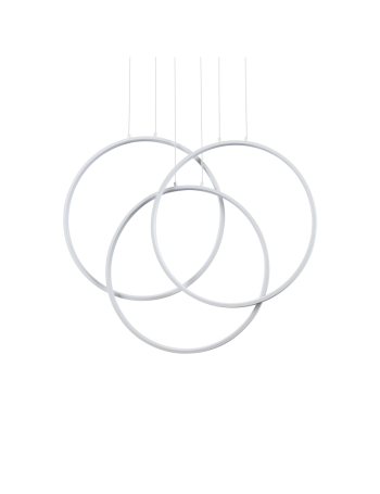 Frame lampadario led 82 watt anelli bianchi regolabili design