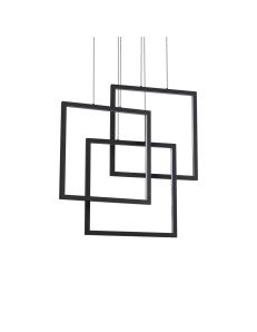 Frame lampadario led 80 watt quadrati neri regolabili design