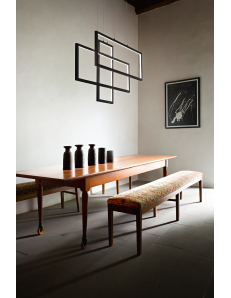 Frame lampadario led 93 watt rettangolii neri regolabili design