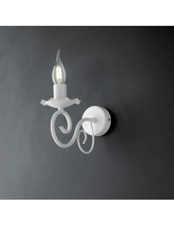 Alma applique in ferro laccato bianco con decorazione shabby 1 luce 
