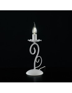 Alma lumetto in ferro laccato bianco con decorazione shabby 1 luce