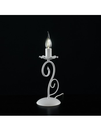 Alma lumetto in ferro laccato bianco con decorazione shabby 1 luce 