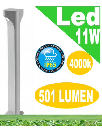 Varp paletto led 11w grigio da giardino h80 ip65 moderno