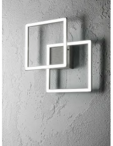 Afrodite piccola plafoniera led 28w doppio quadrato dimmerabile bianco oro titanio Gea luce