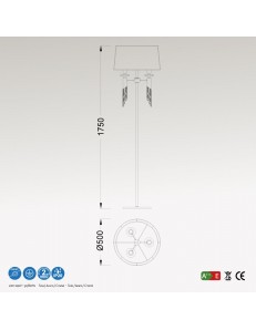 Tiffany lampada da terra ottone moderna con paralume ambrato 2