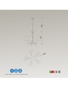Paola lampadario cucina argento con paralumi neri elegante 2