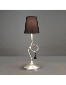 Paola lumetto argento classica con paralume nero