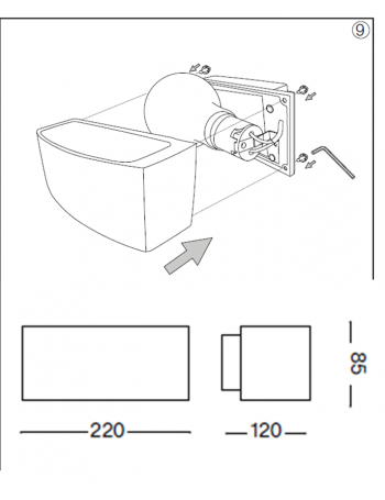 Andromeda ap1 IP55 applique da esterno E27 biemissione bianco