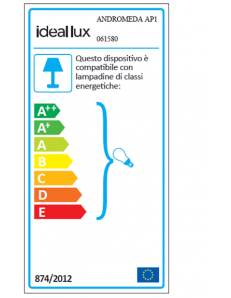 Andromeda ap1 IP55 applique da esterno E27 biemissione nero 2