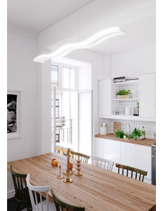 Double Wave lampadario ondulato bianco rettangolare led luce dimmerabile intensità
