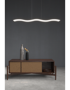 Double Wave lampadario ondulato argento rettangolare led luce dimmerabile intensità