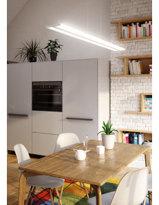 Double Track lampadario lineare bianco rettangolare led luce dimmerabile intensità telecomando