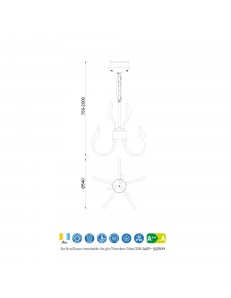 Versailles lampadario camera moderno 8 braccia led 66w cromato acciaio  2