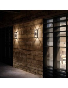 Meribel bigl lampada IP54 doppia luce E27 alluminio vetro rettangolare esterno