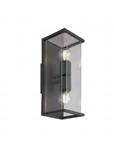 Meribel bigl lampada IP54 doppia luce E27 alluminio vetro rettangolare esterno 2