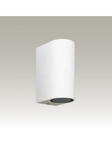 Kandanchu applique bianca IP54 GU10 alluminio vetro biemissione