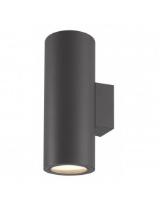 Volcano applique biemissione grafite IP54 GU10 alluminio vetro cilindro esterno