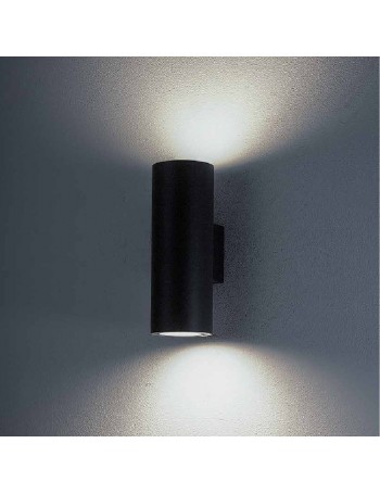 Volcano applique biemissione grafite IP54 GU10 alluminio vetro cilindro esterno