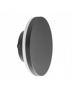 Bora applique LED 9,6w IP54 alluminio luce indiretta rotonda grigio scuro