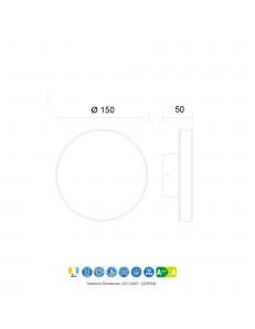 Bora applique LED 9,6w IP54 alluminio luce indiretta rotonda grigio scuro 2