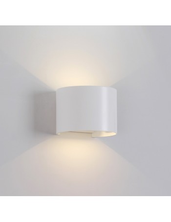 Davos applique bianco sabbia LED 12w IP54 alluminio luce bidirezionale regolabile esterno